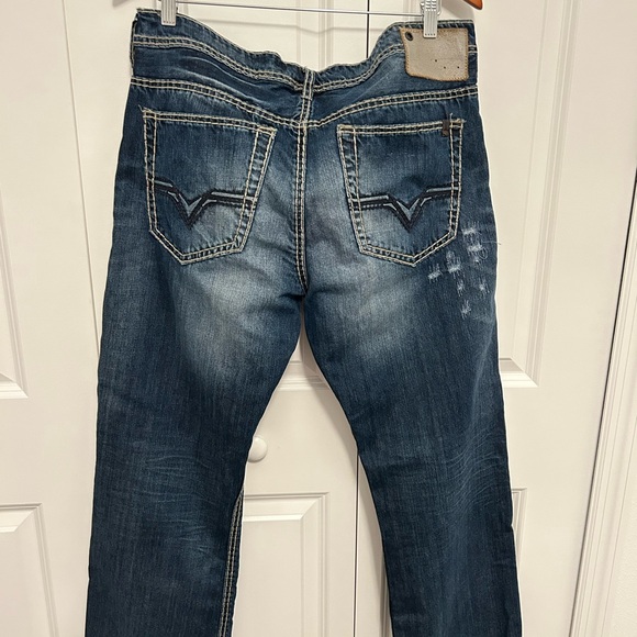 Buffalo David Bitton Blue Relaxed Jeans with Vintage Fading Mens - Picture 3 of 13